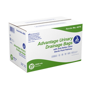 Dynarex Urinary Drainage Bag | 2000ml Capacity | Anti-Reflux Valve | Latex-Free | Box of 20 - RMS PRODUCTS