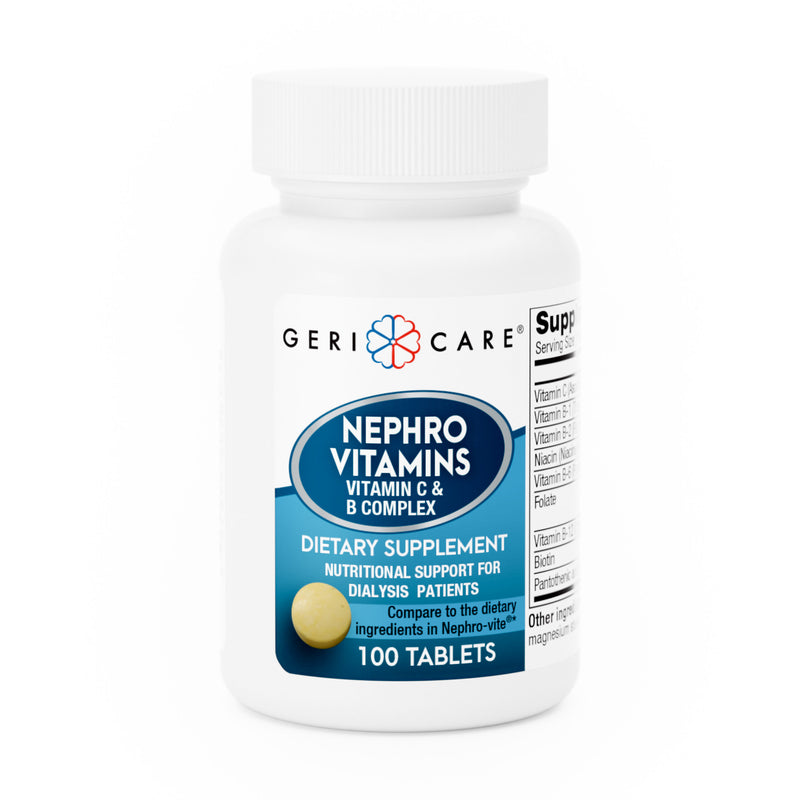 GeriCare Nephro Vitamin C & B Complex – 100 Tablets | Renal-Support Antioxidant & Energy Formula - RMS PRODUCTS