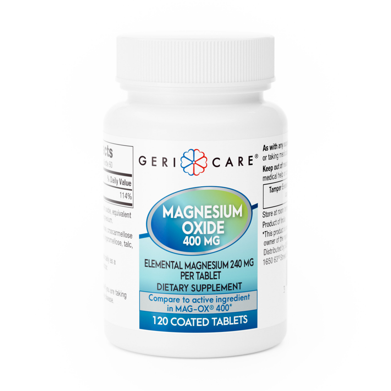 GeriCare Magnesium Oxide 400 mg – 120 Tablets | Muscle, Nerve & Heart Support - RMS PRODUCTS