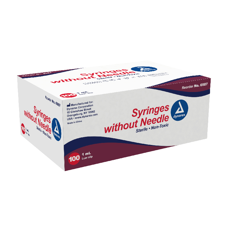 Dynarex Syringes without Needles - Non Toxic - Luer Slip, 1cc - RMS PRODUCTS