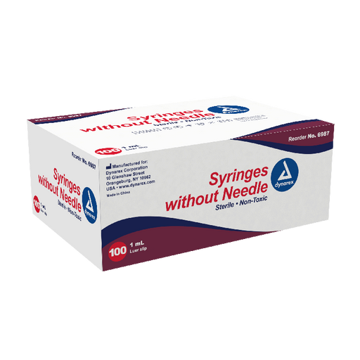 Dynarex Syringes without Needles - Non Toxic - Luer Slip, 1cc - RMS PRODUCTS