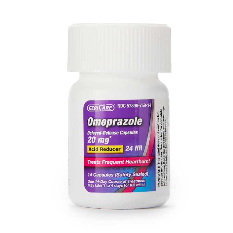 GeriCare Omeprazole 20 mg Delayed‑Release Capsules – 42 Count | Acid Reducer for Frequent Heartburn - RMS PRODUCTS