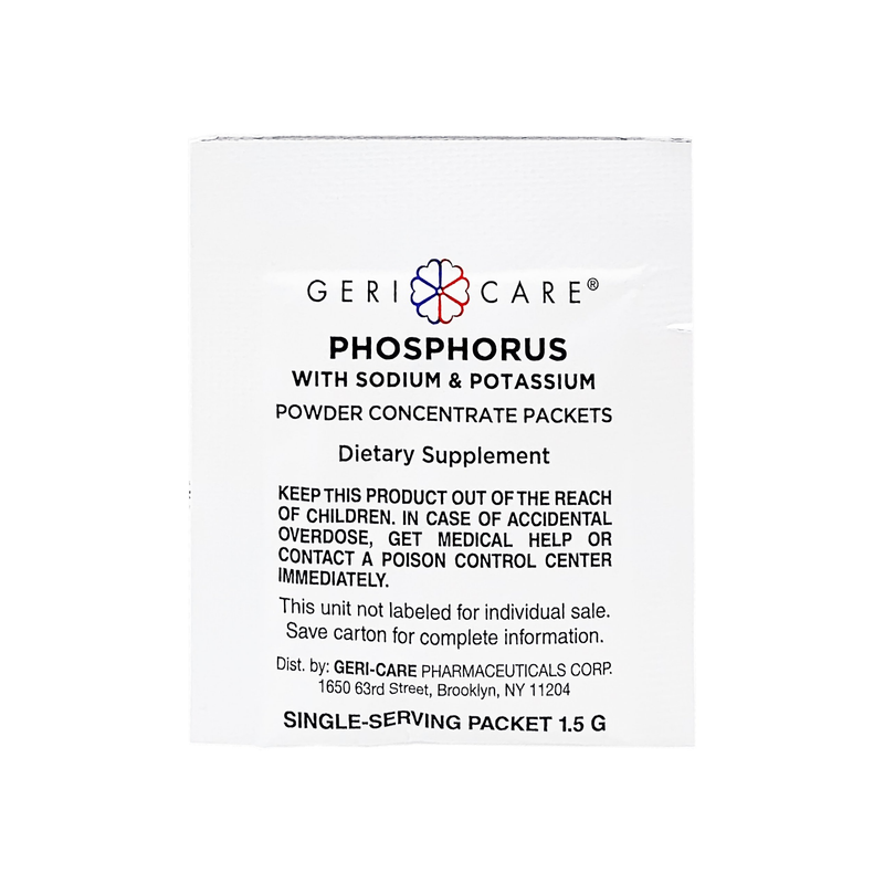 GeriCare Phosphorus Supplement Powder with Sodium & Potassium – 1.5g, 100 Packets - RMS PRODUCTS