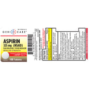GeriCare Aspirin 325 mg Tablets – 100 Count | Pain Reliever & Fever Reducer - RMS PRODUCTS