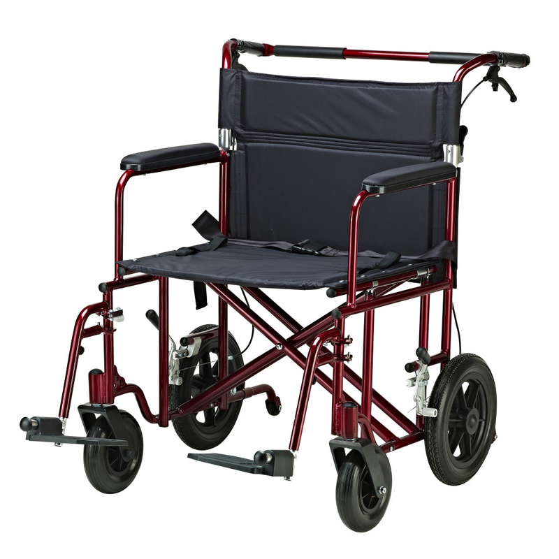 Drive Medical 22" Bariatric Aluminum Transport Chair – Lightweight, Heavy-Duty Mobility Solution - RMS PRODUCTS