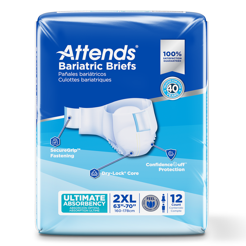 Attends Bariatric Briefs, Ultimate Absorbency 2XL - RMS PRODUCTS