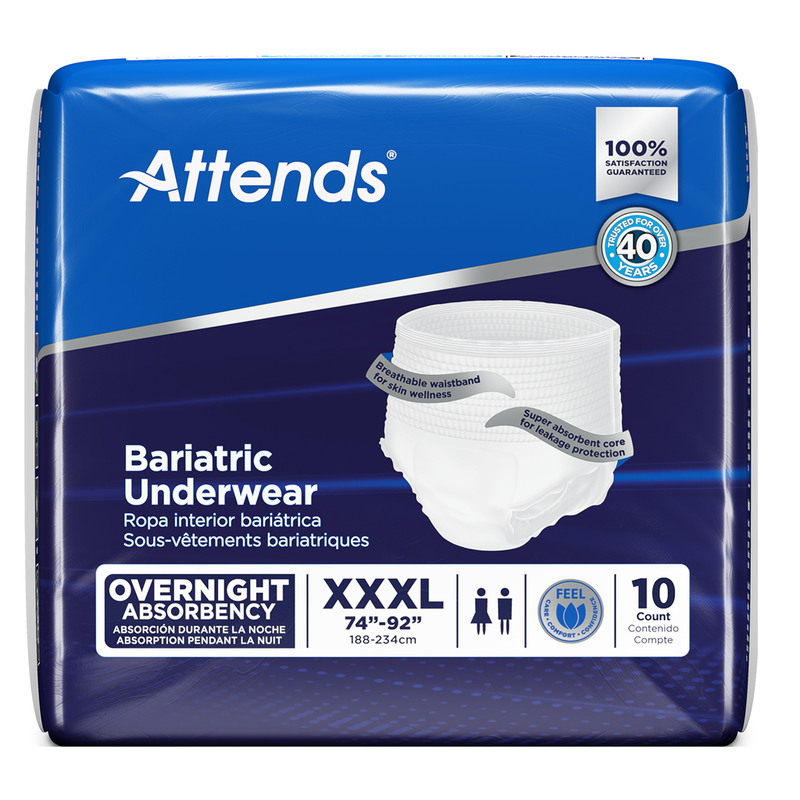 Attends Bariatric Overnight Pull-On Underwear â€“ 3XL Ultimate Absorbency - RMS PRODUCTS