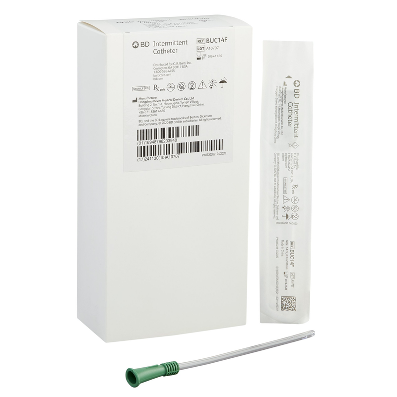 Bard BUC14F Female Intermittent Catheter â€“ 14â€¯Fr Ã— 6â€³ Straight Tip, Sterile PVC - RMS PRODUCTS