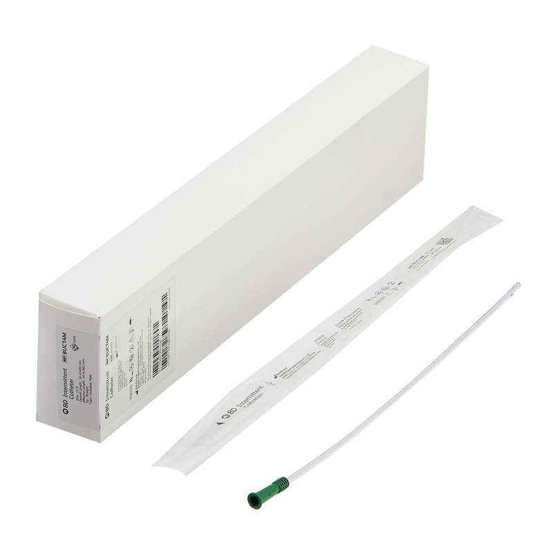 Bard BUC14M Male Intermittent Catheter – 14 Fr × 16″ Straight Tip, Sterile PVC - RMS PRODUCTS