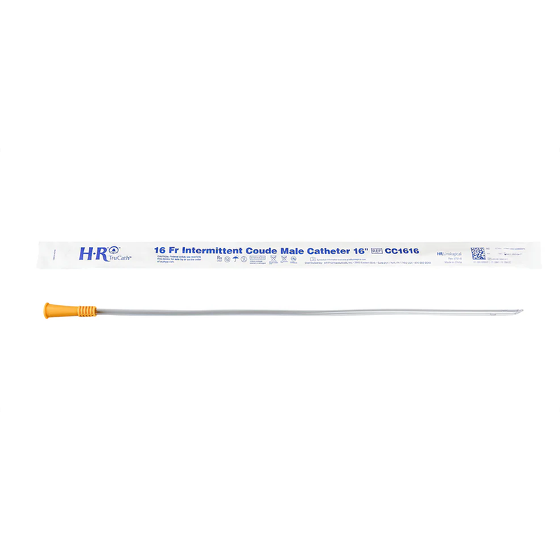 HR Healthcare® TruCath® CC1616 Intermittent Coudé Catheter – 16 Fr × 16″, Sterile PVC - RMS PRODUCTS