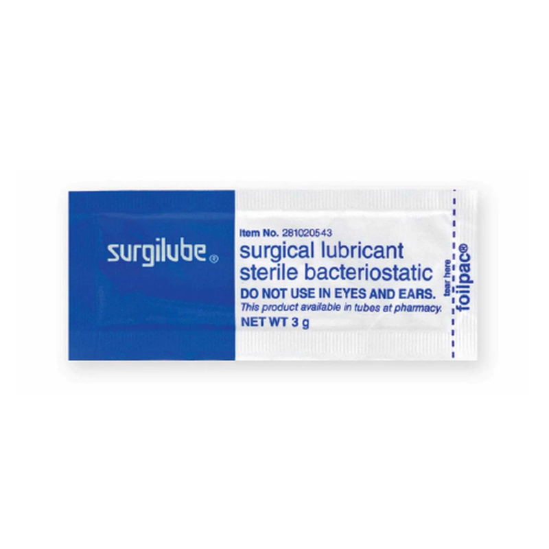 Surgilube® Sterile Lubricating Jelly – 3 g Single‑Use Packet (Model HRP281020543) - RMS PRODUCTS