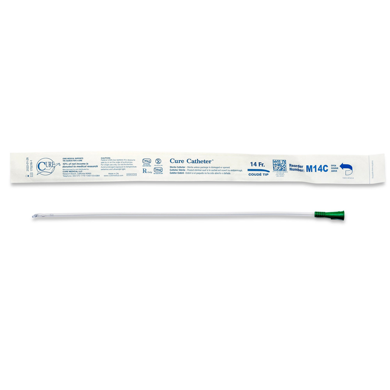 Convatec Cure® Ultra™ 14 Fr × 16″ Pre‑Lubricated Coudé Intermittent Catheter (M14C) - RMS PRODUCTS