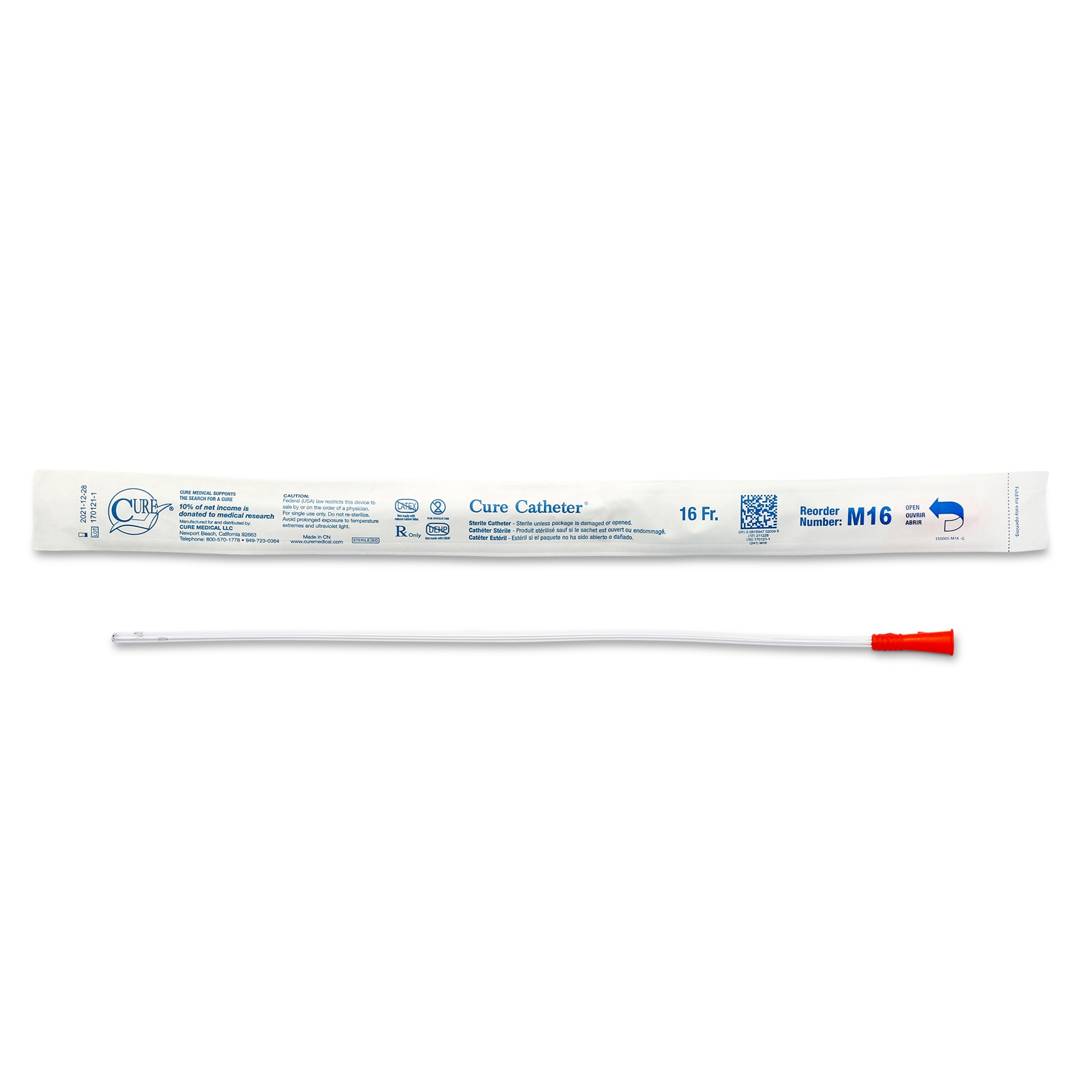 Cure Ultra M16 Male Intermittent Catheter | 16 Fr 16