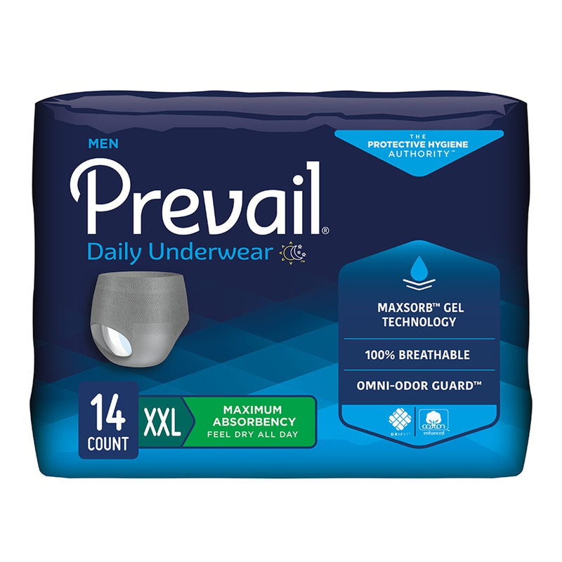 Prevail Daily Adult Incontinence Pull-On Underwear for Men, Maximum Absorbency XXL - RMS PRODUCTS