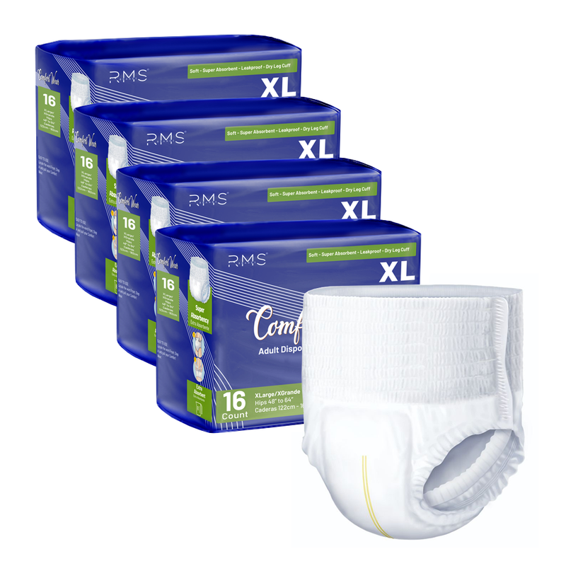 RMS BRANDS Adult Disposable Pull Ups - Extra Large (18 Count) - RMS PRODUCTS