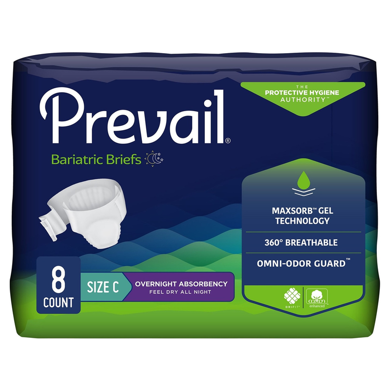 Prevail Adult Incontinence Bariatric Briefs with Tabs for Men & Women, Ultimate Absorbency - RMS PRODUCTS