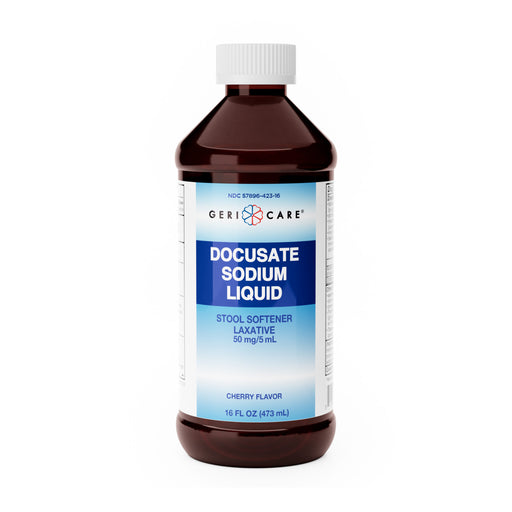 GeriCare Docusate Sodium Liquid – 50 mg per 5 mL | Gentle Stool Softener — 16 fl oz (473 mL) - RMS PRODUCTS