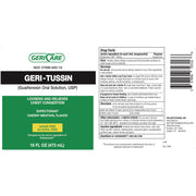 GeriCare Geri‑Tussin Liquid Expectorant – Guaifenesin 100 mg per 5 mL | 16 fl oz – Sugar-Free, Alcohol-Free Chest Congestion Relief - RMS PRODUCTS