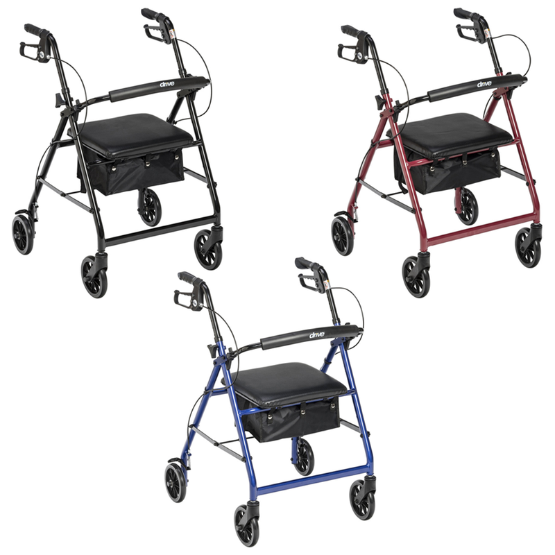 Drive Medical Aluminum Rollator, 6" Casters - RMS PRODUCTS