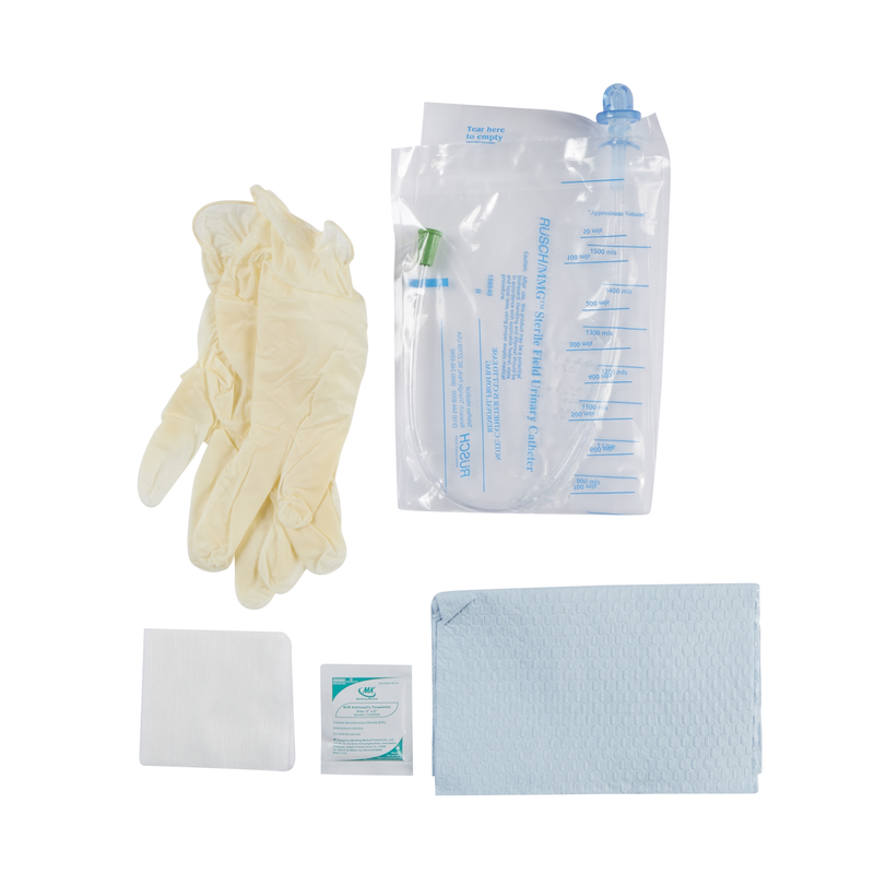 Teleflex Rüsch® MMG™ Closed‑System Intermittent Catheter Kit – 12 Fr / 14 Fr / 18 Fr Straight Tip PVC with Introducer & 1500 mL Bag – Models RLA‑122‑3 / RLA‑142‑3 / RLA‑182‑3 - RMS PRODUCTS