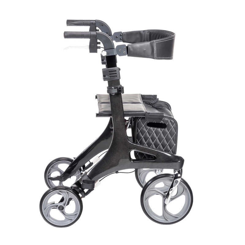 Drive Medical Nitro Elite CF Carbon Fiber Rollator | 12 lbs | 10" Wheels | Foldable | 300 lb Capacity