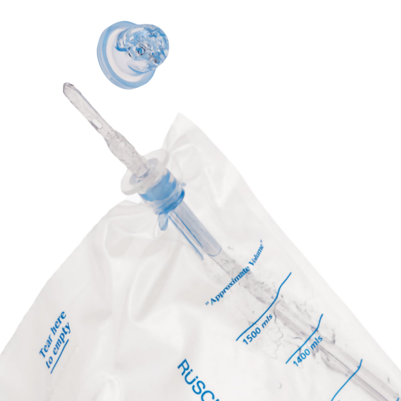 Teleflex Rüsch® MMG™ SONC‑14 Intermittent Closed‑System Catheter – 14 Fr Straight Tip Silicone‑Coated PVC, 1500 mL Bag – Model SONC‑14 - RMS PRODUCTS