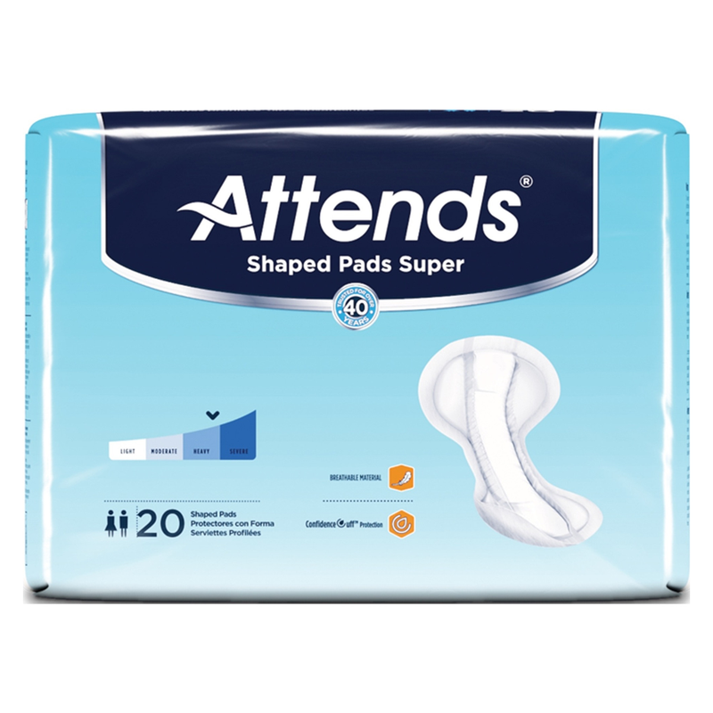 Attends Shaped Adult Incontinence Pads Super â€“ Heavy to Severe Protection - RMS PRODUCTS