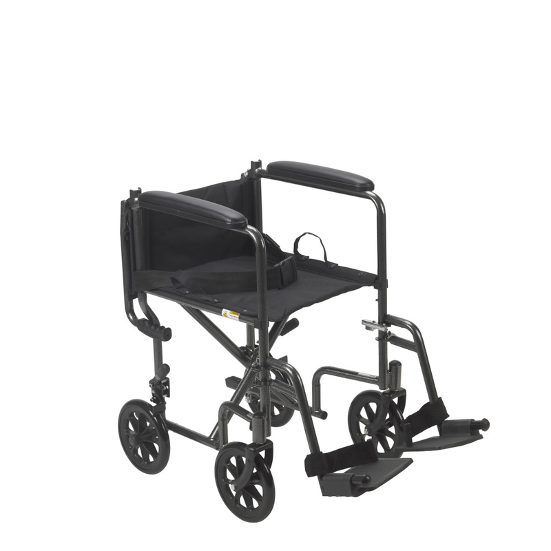 Drive Medical Steel Transport Chair (TR39E-SV) – Lightweight Folding Transport Wheelchair with Swing-Away Footrests - RMS PRODUCTS