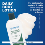 Major Pharmaceuticals Ammonium Lactate Lotion 12% – 14 oz | Dry Skin Moisturizer for Rough, Scaly Skin & Keratosis Pilaris Relief - RMS PRODUCTS