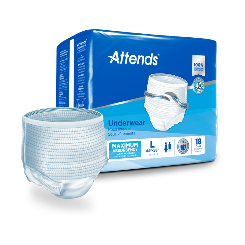 Attends Protective Underwear â€“ Ultimate Absorbency, Unisex Pull-On, Quick-Dry Core - RMS PRODUCTS