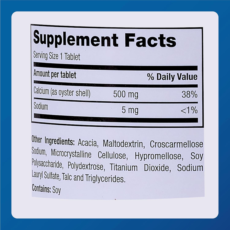 Major Calcium Oyster Shell 500 mg – 300 Tablets | Natural Calcium Supplement for Bone & Teeth Support - RMS PRODUCTS