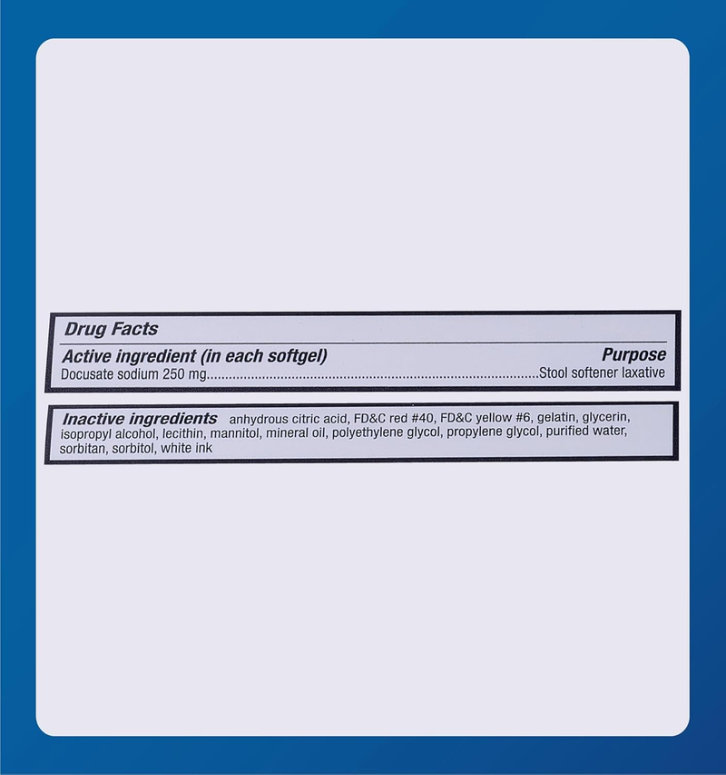 Major Extra Strength Docusate Sodium 250 mg – 1000 Softgels | Stool Softener for Gentle, Reliable Relief from Occasional Constipation - RMS PRODUCTS