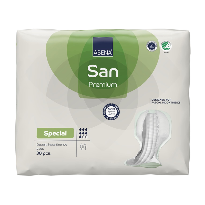 Abena San Special Bladder & Bowel Protection Pads – 30‑Count Bag - RMS PRODUCTS