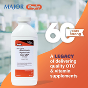 Rugby Aluminum Hydroxide Gel – Mint Flavor – 320 mg – 16 fl oz | Antacid Liquid for Heartburn, Sour Stomach & Acid Indigestion Relief - RMS PRODUCTS