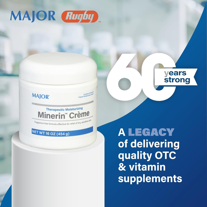 Major Therapeutic Moisturizing Minerin Cream – 16 oz | Intensive Relief for Dry, Cracked, Sensitive Skin - RMS PRODUCTS