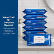 RMS BRANDS Disposable Wipes/Washcloths 8” x 12” - 8 Pack (576 count) - RMS PRODUCTS