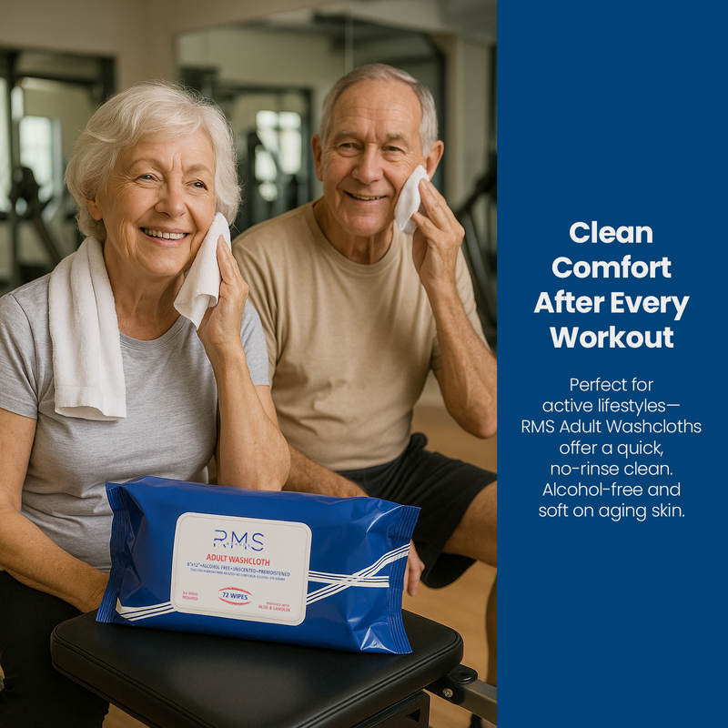 RMS BRANDS Disposable Wipes/Washcloths 8” x 12” - 8 Pack (576 count) - RMS PRODUCTS