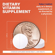 Rugby Niacin Dietary Supplement – 500mg, 1000 Tablets | Supports Cardiovascular Health & Energy Metabolism - RMS PRODUCTS