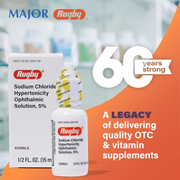 Rugby Sodium Chloride Hypertonicity Ophthalmic Solution 5% – 15 mL | Eye Drops for Corneal Edema & Swelling Relief - RMS PRODUCTS