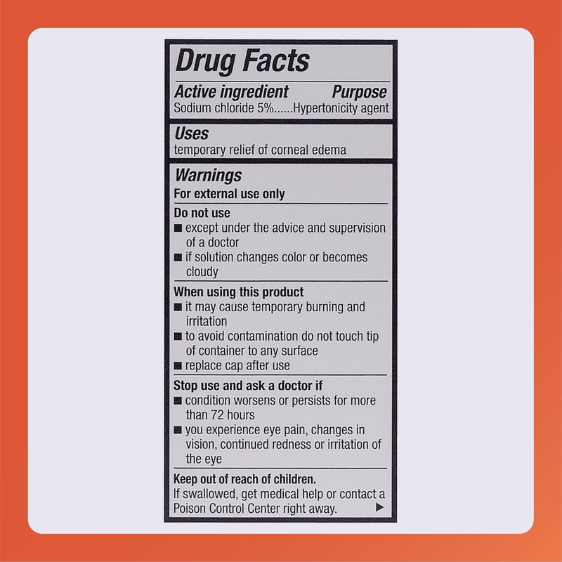 Rugby Sodium Chloride Hypertonicity Ophthalmic Solution 5% – 15 mL | Eye Drops for Corneal Edema & Swelling Relief - RMS PRODUCTS