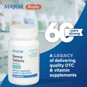 Major Senna-Lax 8.6 mg Senna Tablets – 100 Count | Natural Vegetable Laxative for Gentle, Overnight Relief - RMS PRODUCTS