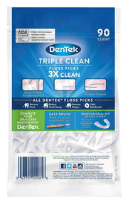 DenTek Triple Clean Advanced Clean Floss Picks No Break & No Shred Floss (90 Count (Pack of 3)) - RMS PRODUCTS