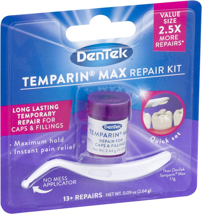 Dentek Temparin Max Repair Kit For Caps, Crowns, Fillings 0.09 oz | Pack of 3 - RMS PRODUCTS
