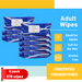 Adult Cloth Wipes Extra Soft Aloe Vera/Lanolin - 8" x 12" - 8 Pack - RMS PRODUCTS