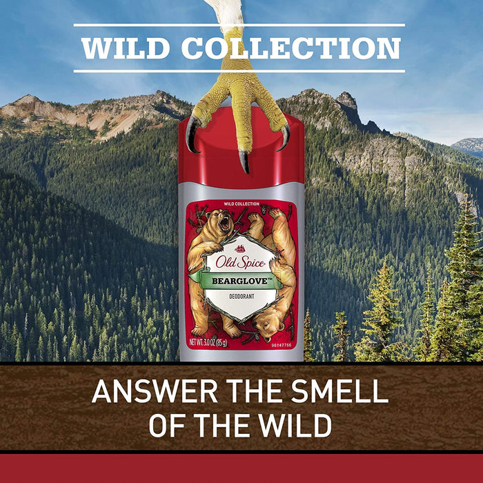 Old Spice Deodorant for Men, Bearglove Scent, Wild Collection, 3 oz, (Pack of 3) - RMS PRODUCTS