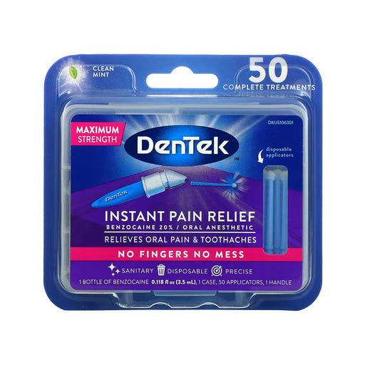 DenTek Instant Oral Pain Relief Maximum Strength Kit for Toothaches 50-Count - RMS PRODUCTS