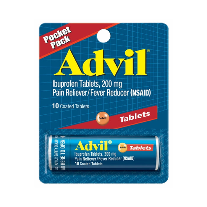 Advil Ibuprofen Tablets 200 mg Pain/Fever Reducer 10 Tablets (Pack of 3) - RMS PRODUCTS