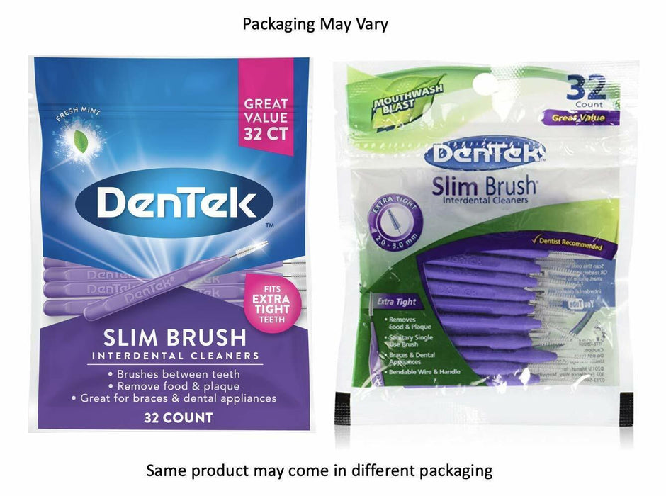 DenTek Slim Brush Interdental Cleaners 32 Count (Pack of 3) - RMS PRODUCTS